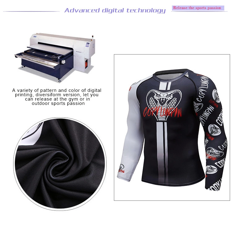 Custom Logo Sublimated Rash Guard Compression Printed Shirts for Men