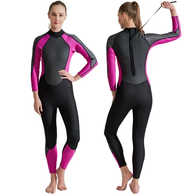 Mergulho feminino de 3 mm, mergulho com snorkel e roupa de neoprene em tecido de neoprene premium de alta elasticidade